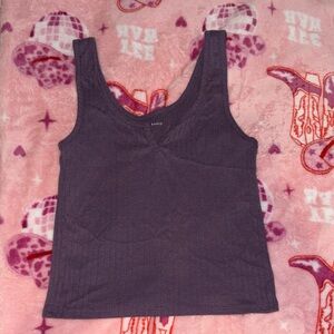 Aerie Deep Purple Ribbed Tank Top
